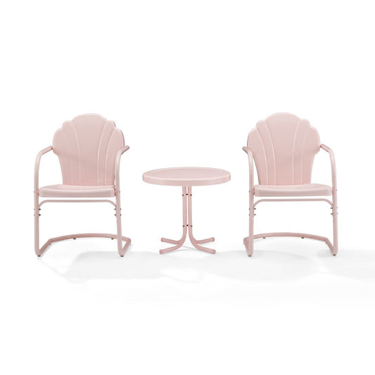 Crosley Furniture - Tulip 3 Piece Outdoor Chat Set Pink - 2 Chairs, Side Table - KO10011PI veiw 2