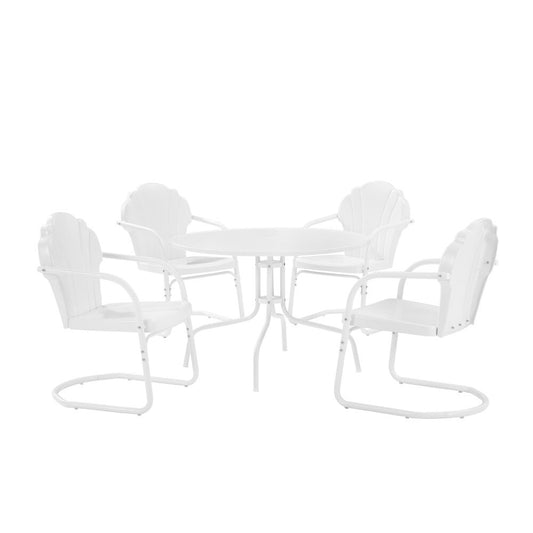 Crosley Furniture - Tulip 5 Piece Outdoor Dining Set White Satin - Dining Table & 4 Chairs - KO10014WH veiw 2