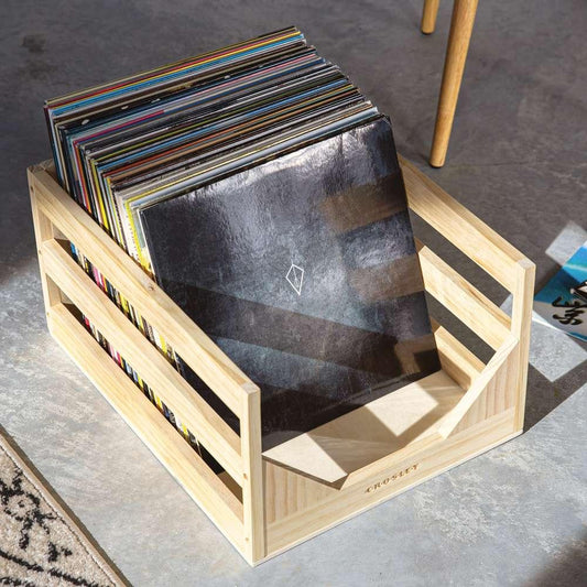 Crosley Radio - Vinyl Record Storage Crate Box In Natural - AC1004A-NA veiw 2