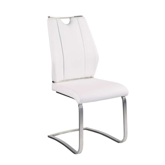 Euro Style - Lexington Side Chair in White and Brushed Stainless Steel (Set of 2) - 81013WHT veiw 2