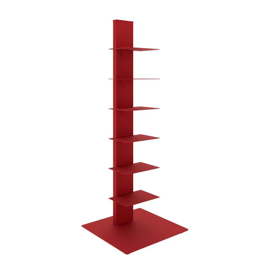 Euro Style - Sapiens 38in Bookcase/Shelf/Shelving Tower in Red - 94196RED-KIT veiw 2