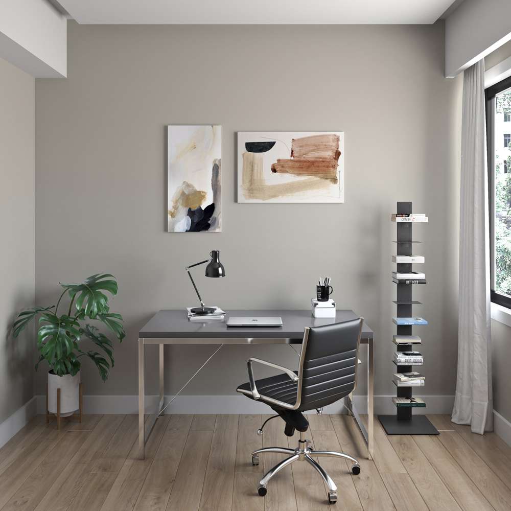 Euro Style - Sapiens 60in Bookcase/Shelf/Shelving Tower in Anthracite - 94200ANTH-KIT veiw 6