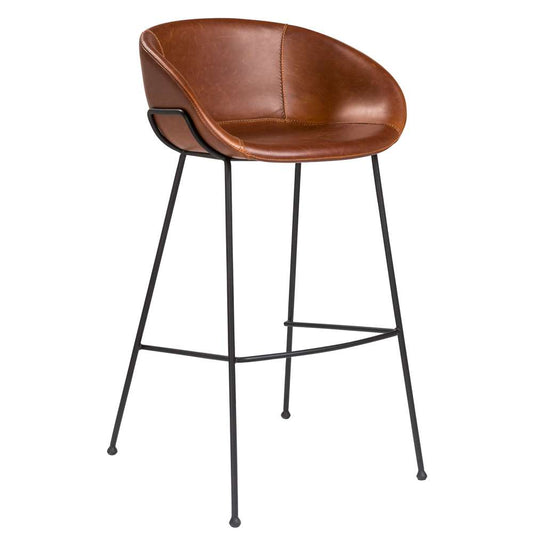 Euro Style - Zach Bar Stool in Dark Brown and Matte Black Legs (Set of 2) - 30490DKBRN veiw 2