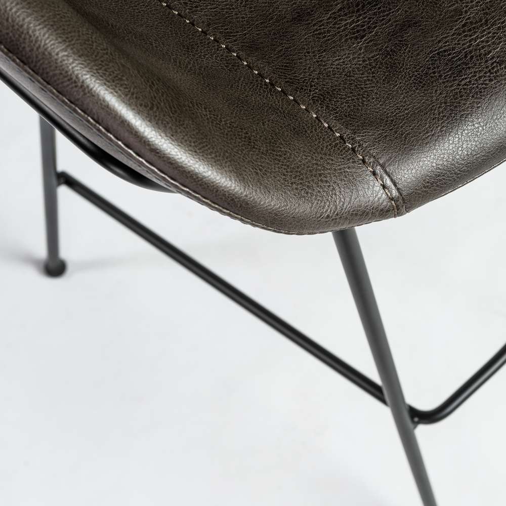 Euro Style - Zach Bar Stool with Dark Gray Leatherette and Matte Black Legs (Set of 2) - 30490DKGRY veiw 8