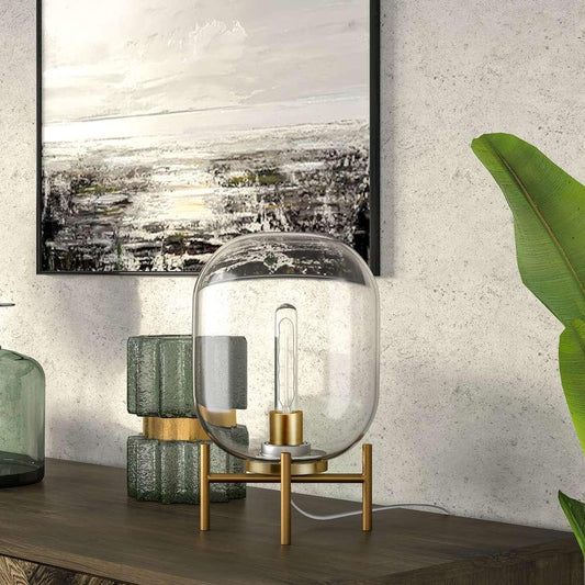 Hudson & Canal - Edison 15.38in Tall Table Lamp with Glass Shade in Brass/Clear - TL0216 veiw 2