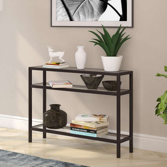 Hudson & Canal - Sivil 42in Wide Rectangular Console Table in Blackened Bronze - AT0106 veiw 2