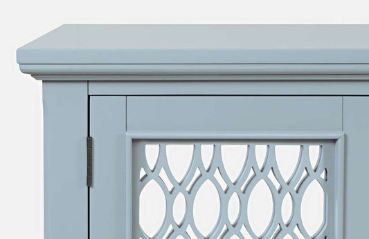 Jofran - Isabella 86in Luxury Mirrored Sideboard Storage Cabinet, Blue - 2252-86KD veiw 2