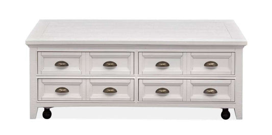 Magnussen - Heron Cove Lift Top Storage Cocktail Table with Casters in Chalk White - T4400-50 veiw 2