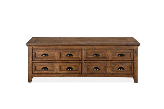 Magnussen - Bay Creek Lift Top Storage Cocktail Table with Casters in Toasted Nutmeg - T4398-50 veiw 2