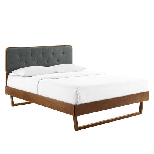 Modway - Bridgette King Wood Platform Bed With Angular Frame - MOD-6644-WAL-CHA veiw 2