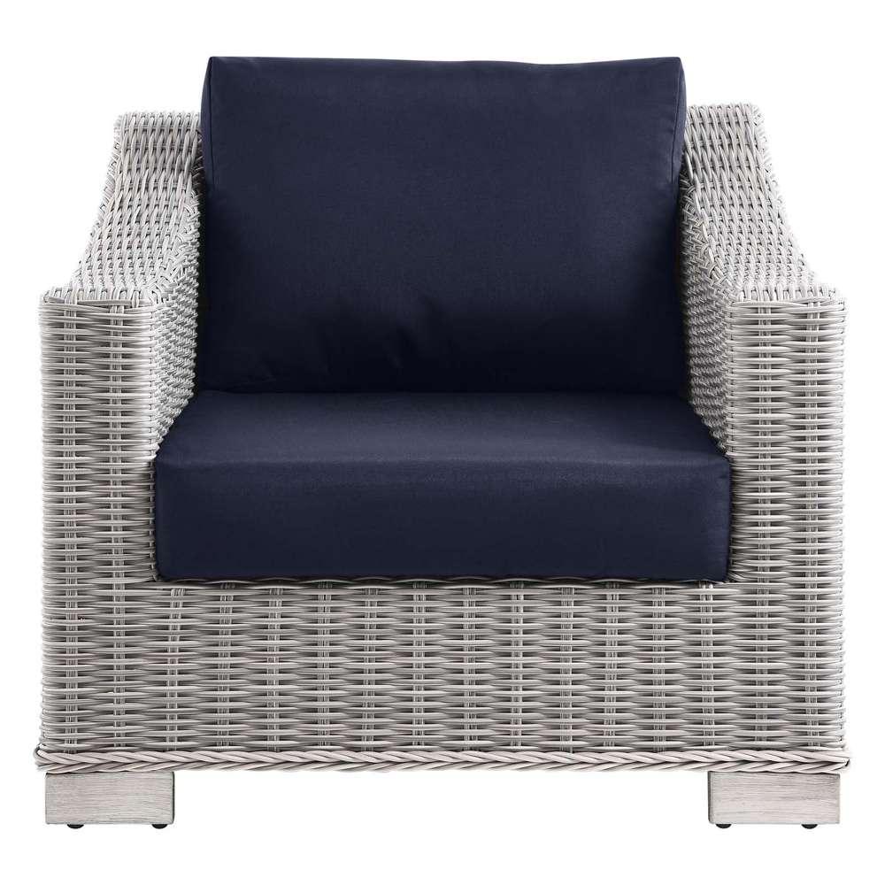 Modway - Conway Outdoor Patio Wicker Rattan Armchair - EEI-4840-LGR-NAV veiw 6