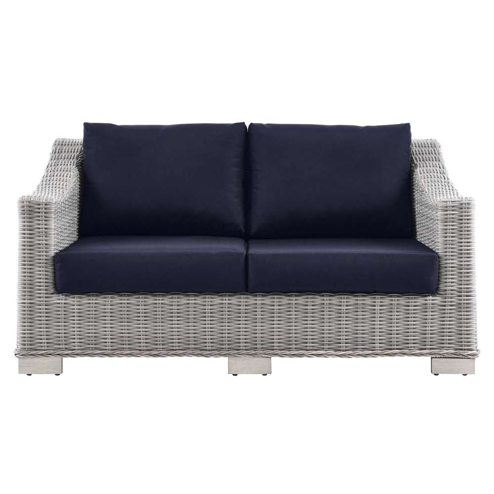 Modway - Conway Outdoor Patio Wicker Rattan Loveseat - EEI-4841-LGR-NAV veiw 6