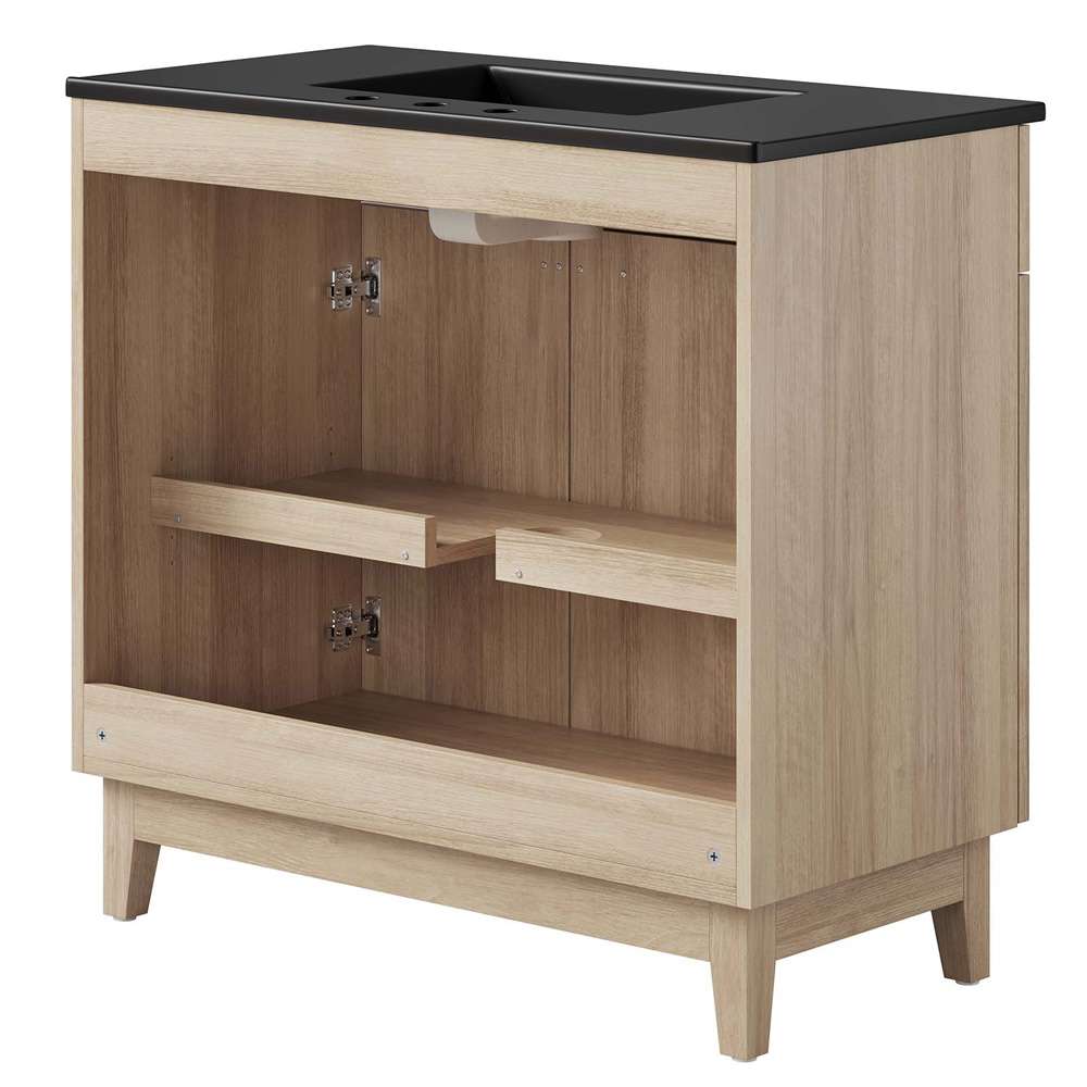 Modway - Miles 36in Bathroom Vanity - EEI-6485-BLK-OAK veiw 6