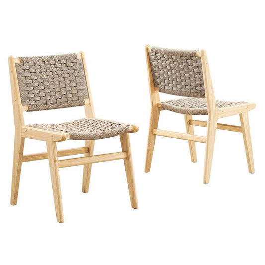 Modway - Saoirse Woven Rope Wood Dining Side Chair - EEI-6545-NAT-NAT veiw 2