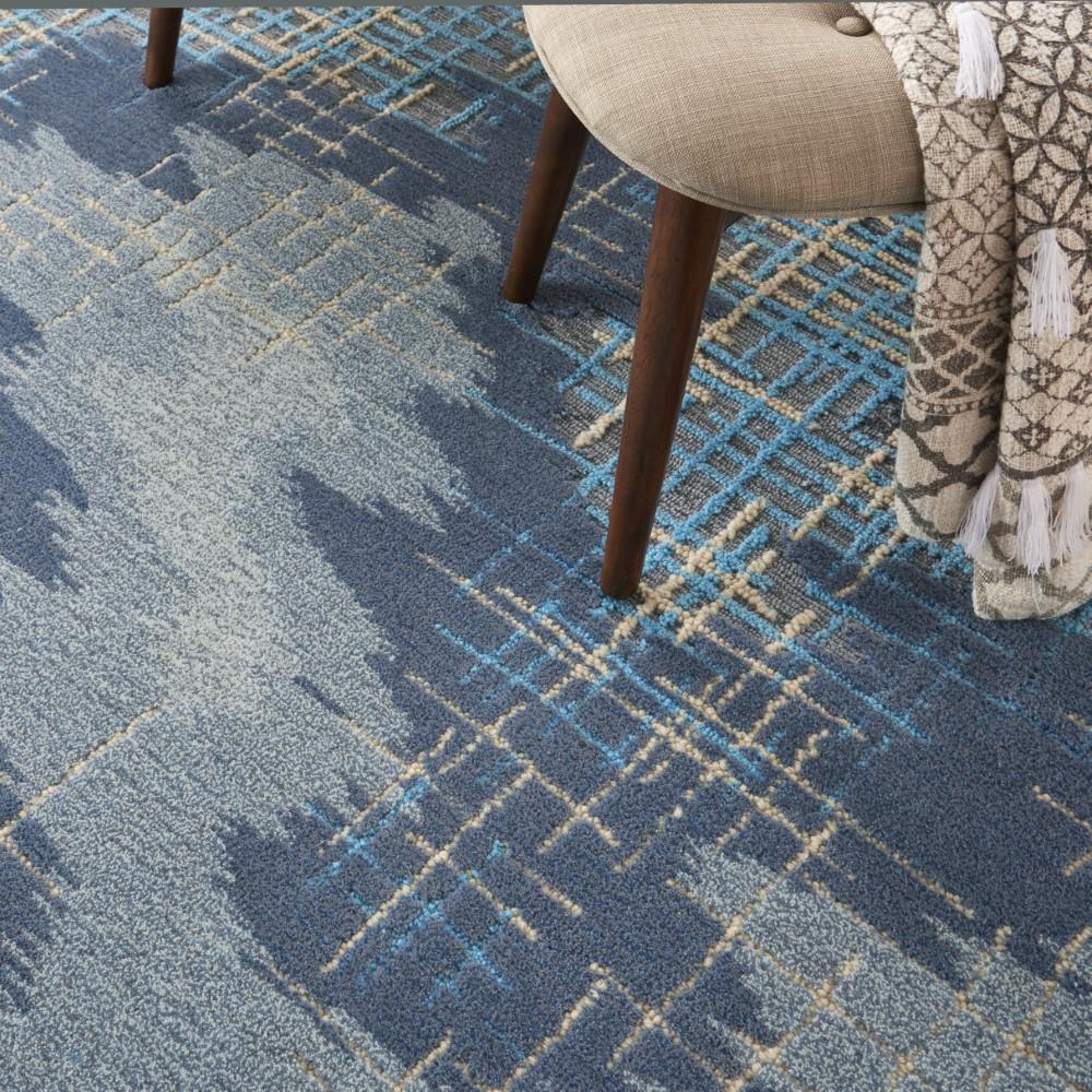 Nourison - Symmetry SMM08 Slate Blue and Grey 53in x 79in Area Rug - SMM08-99446495556 - CLOSEOUT veiw 3