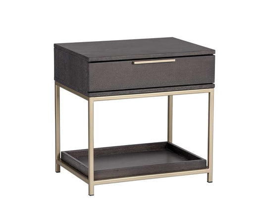 Sunpan - Artezia Rebel Nightstand Small - Gold - Charcoal Grey - 104606 veiw 2