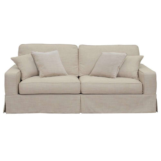 Sunset Trading - Americana Slipcover for Box Cushion Track Arm Sofa - Linen - SU-108500SC-466082 veiw 2