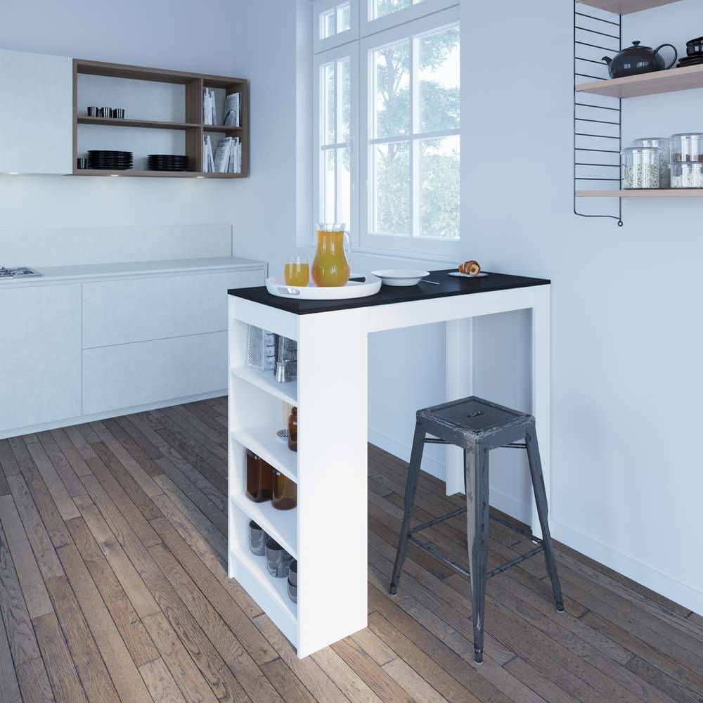 TEMAHOME - Aravis Dining Bar Table in White / Black - E8080A2176X00 veiw 6