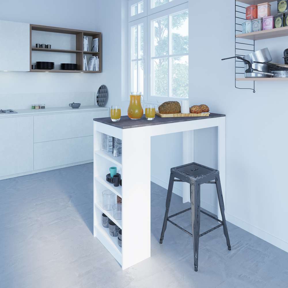 TEMAHOME - Aravis Dining Bar Table in White / Concrete Look - E8080A2198X00 veiw 6