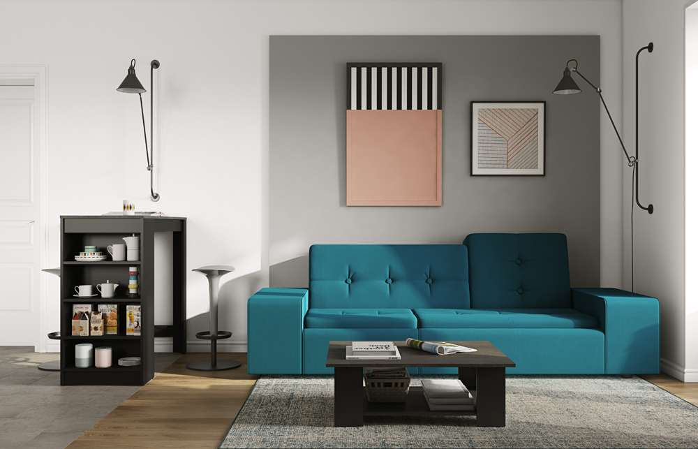 TEMAHOME - Aravis Dining Bar Table in Black / Concrete Look - E8080A7698X00 veiw 8