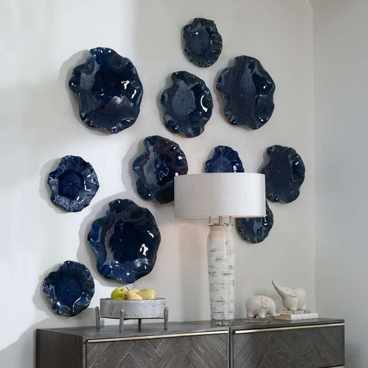 Uttermost - Abella Blue Ceramic Wall Decor (Set of 3) - 04253 veiw 2