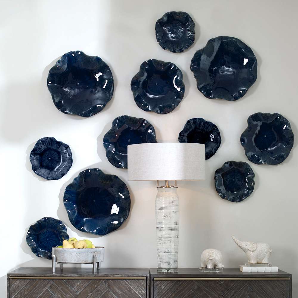Uttermost - Abella Blue Ceramic Wall Decor (Set of 3) - 04253 veiw 4