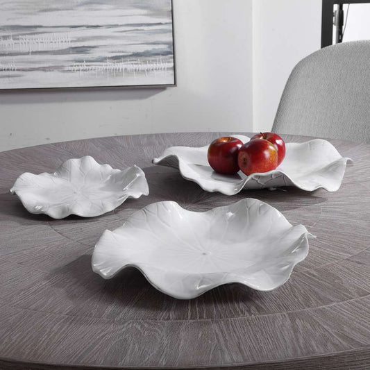 Uttermost - Abella Ceramic Wall Decor, Set of 3, White - 04234 veiw 2