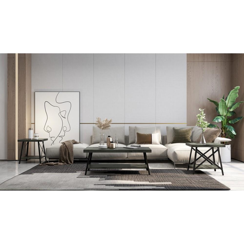 Wallace & Bay - Douglas 24in End Table with Solid Wood Top, Metal Base, And Open Storage Shelf - WBT5270 veiw 8