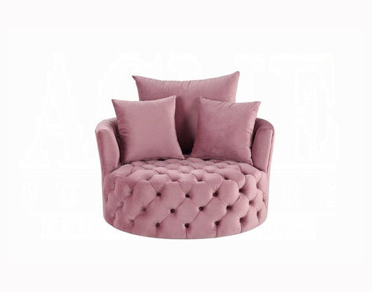 ACME Furniture - Zunyas Accent Chair w/Swivel - Pink Velvet - AC00291 view 2