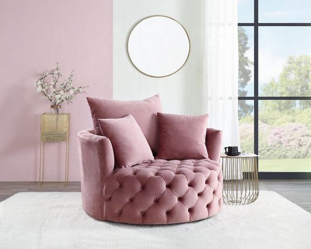 ACME Furniture - Zunyas Accent Chair w/Swivel - Pink Velvet - AC00291 view 5