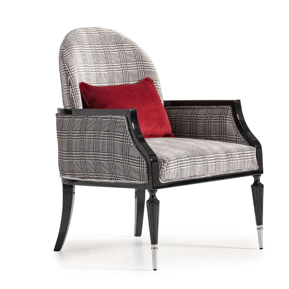 AICO by Michael Amini - La Francaise Accent Chair - Domino/Black - LFR-FRSE834-DMO-805 veiw 7