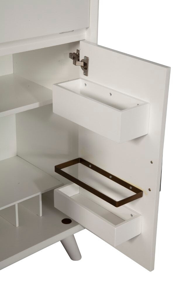 Alpine Furniture - Flynn Large Bar Cabinet w/Drop Down Tray, White - 966-W-16 veiw 7