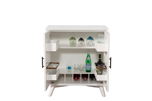 Alpine Furniture - Flynn Small Bar Cabinet, White - 966-W-17 veiw 2