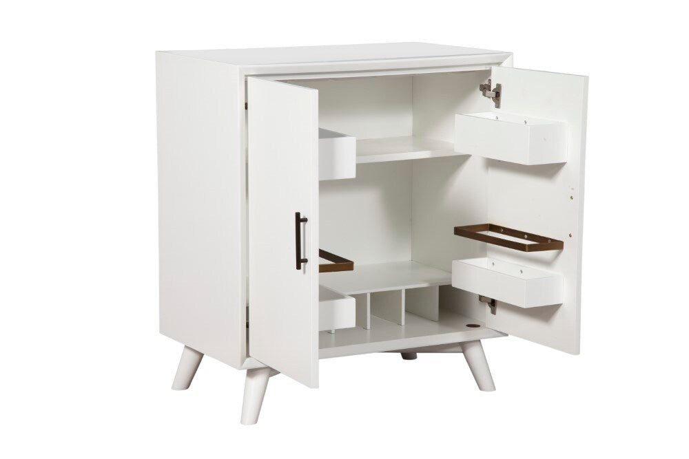 Alpine Furniture - Flynn Small Bar Cabinet, White - 966-W-17 veiw 4