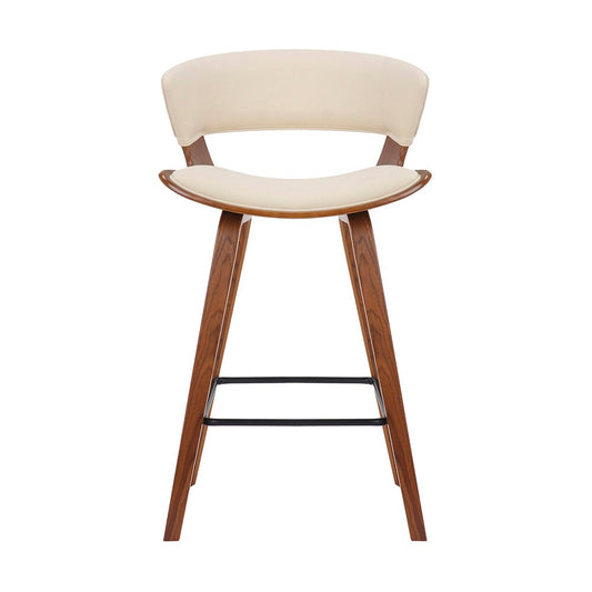 Armen Living - Jagger Modern 26in Wood and Faux Leather Counter Height Barstool - LCJGBAWACR26 veiw 2