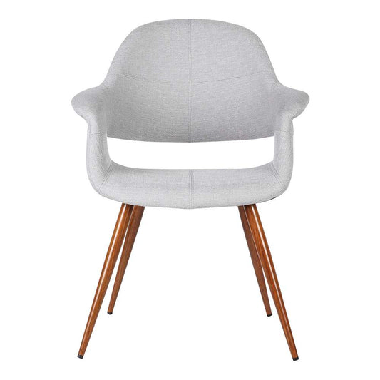 Armen Living - Phoebe Mid-Century Dining Chair in Walnut Finish and Gray Fabric - LCPHSIWAGRAY veiw 2