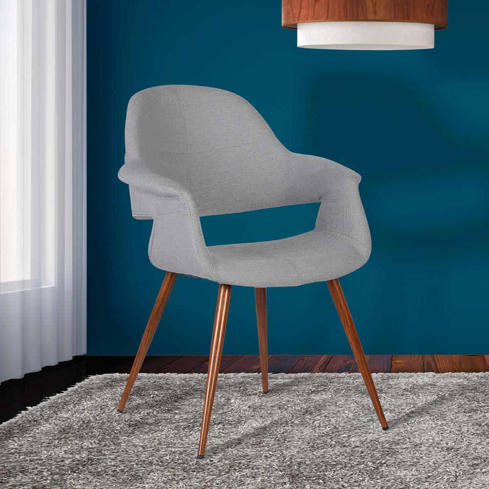 Armen Living - Phoebe Mid-Century Dining Chair in Walnut Finish and Gray Fabric - LCPHSIWAGRAY veiw 8
