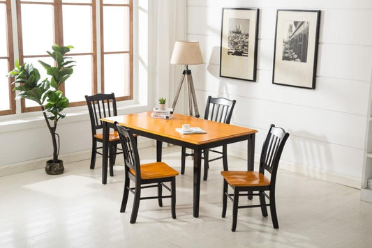 Boraam - 5Pc Shaker Dining Set in Black and Oak - 80536 veiw 2