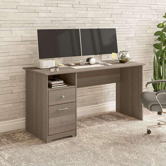 Bush Furniture - Cabot 60W Single Pedestal Desk in Ash Gray - WC31260 veiw 2