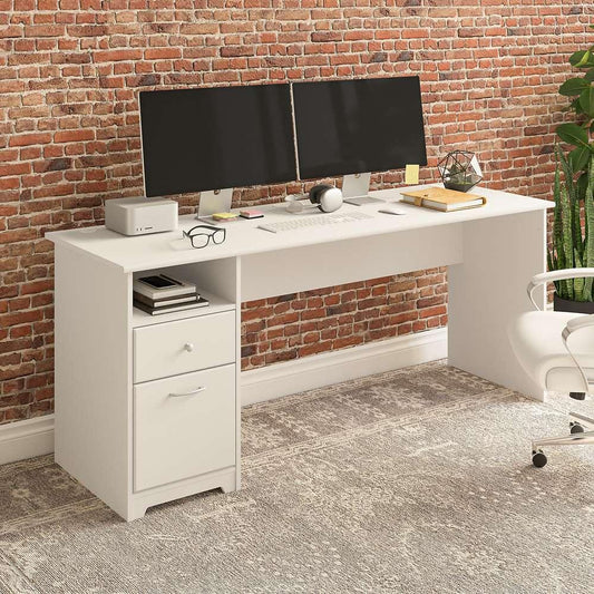 Bush Furniture - Cabot 72W Single Pedestal Desk in White - WC31972 veiw 2