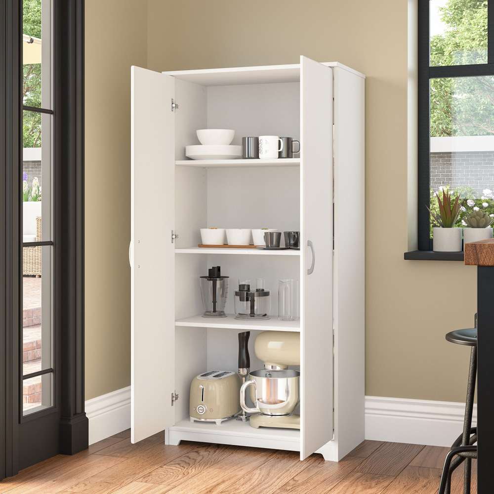 Bush Furniture - Cabot Kitchen Pantry Cabinet in White - WC31999-Z veiw 7