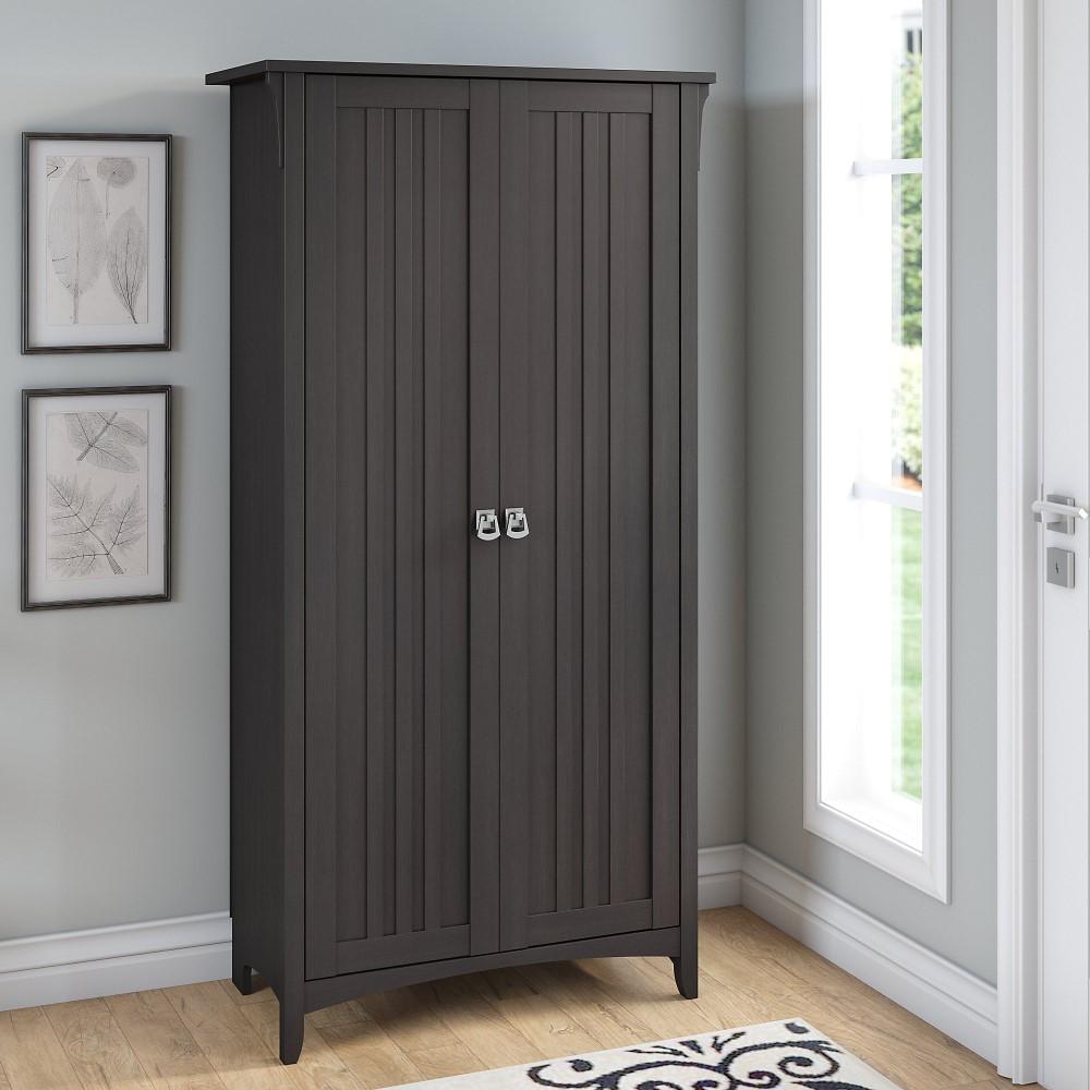 Bush Furniture - Salinas Tall Storage Cabinet with Doors in Vintage Black - SAS332VB-03 veiw 5