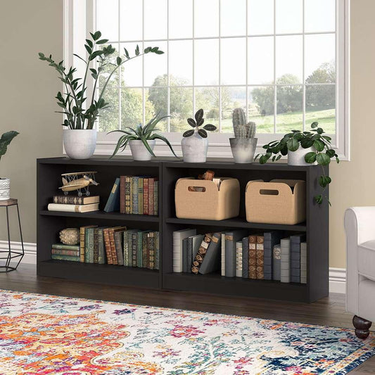 Bush Furniture - Universal 2 Shelf Bookcase in Black (Set of 2) - UB001BL veiw 2