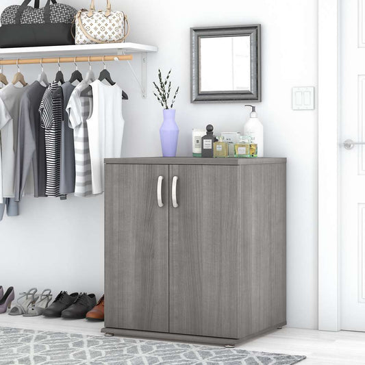 Bush Furniture - Universal Closet Organizer with Doors and Shelves in Platinum Gray - CLS128PG-Z veiw 2