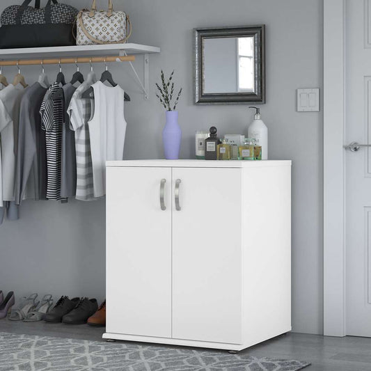 Bush Furniture - Universal Closet Organizer with Doors and Shelves in White - CLS128WH-Z veiw 2