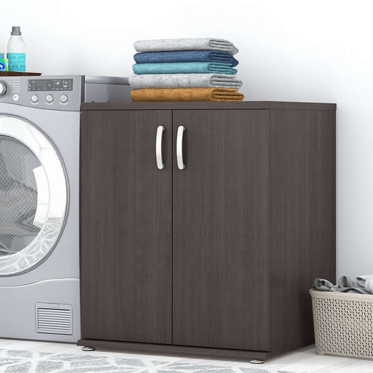 Bush Furniture - Universal Laundry Room Storage Cabinet with Doors and Shelves in Storm Gray - LNS128SG-Z veiw 2