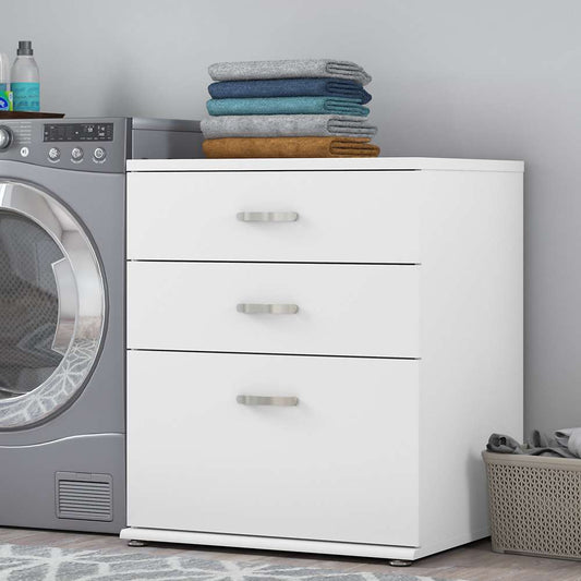 Bush Furniture - Universal Laundry Room Storage Cabinet with Drawers in White - LNS328WH-Z veiw 2