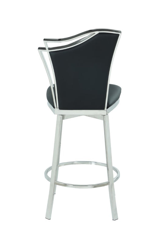 Chintaly - Nadia Swivel Counter Stool With Design Back in Black - NADIA-CS-BLK veiw 2