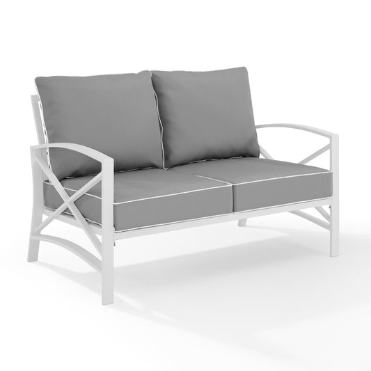 Crosley Furniture - Kaplan Loveseat Gray/White - KO60008WH-GY veiw 2