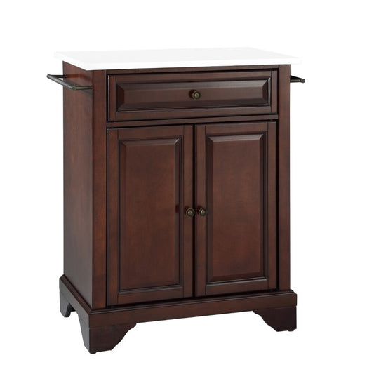 Crosley Furniture - Lafayette Granite Top Portable Kitchen Island/Cart Mahogany/White - KF30020BMA veiw 2
